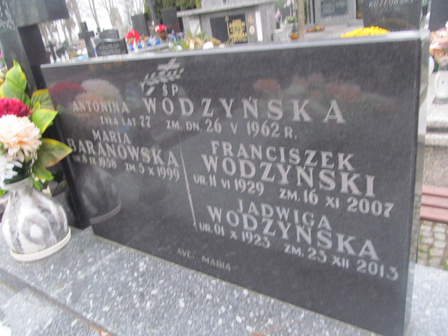 Jadwiga Wodzyńska 1923 Ciechanów - Grobonet - Wyszukiwarka osób pochowanych