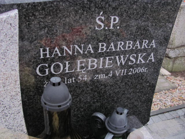Hanna Barbara Gołębiewska 1952 Ciechanów - Grobonet - Wyszukiwarka osób pochowanych
