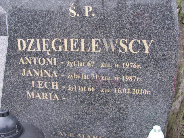 Lech Zbigniew Dzięgielewski 1943 Ciechanów - Grobonet - Wyszukiwarka osób pochowanych