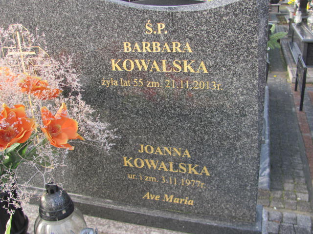 Barbara Kowalska 1958 Ciechanów - Grobonet - Wyszukiwarka osób pochowanych